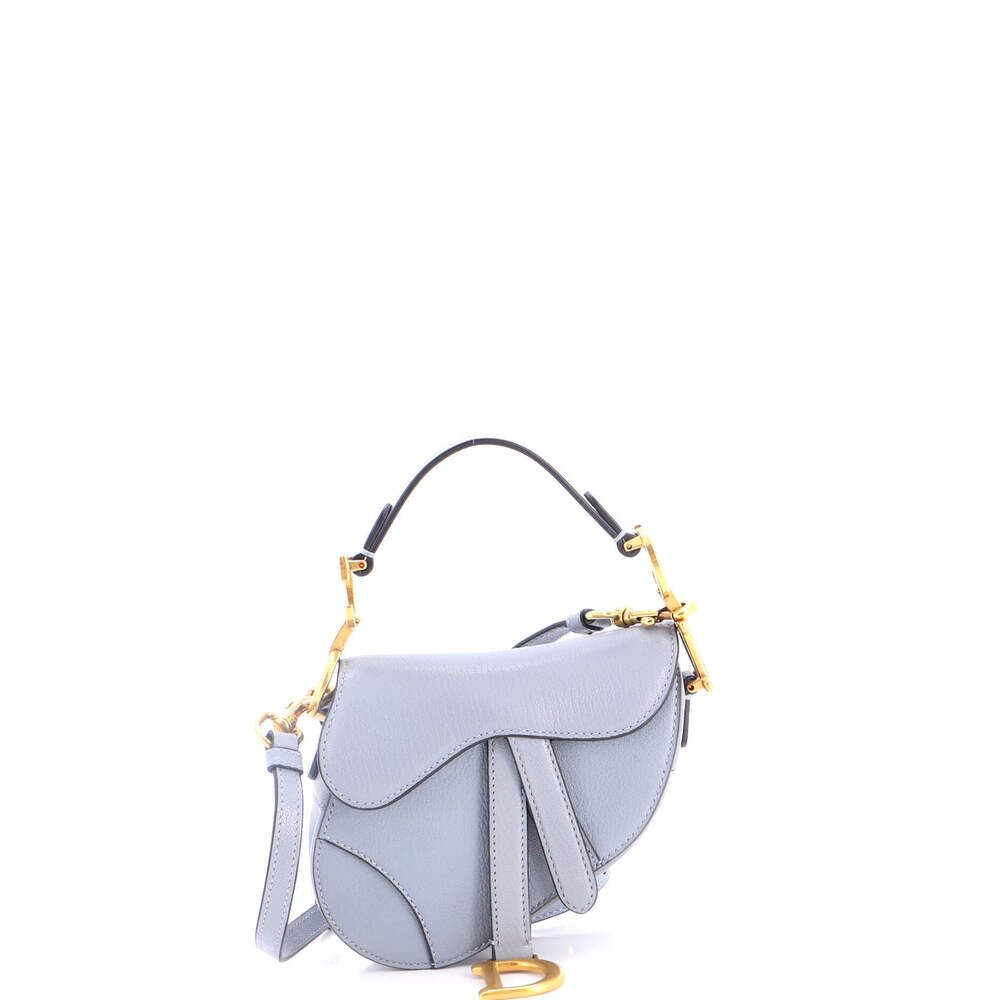 Christian Dior Micro Saddle Handbag with Strap Leather